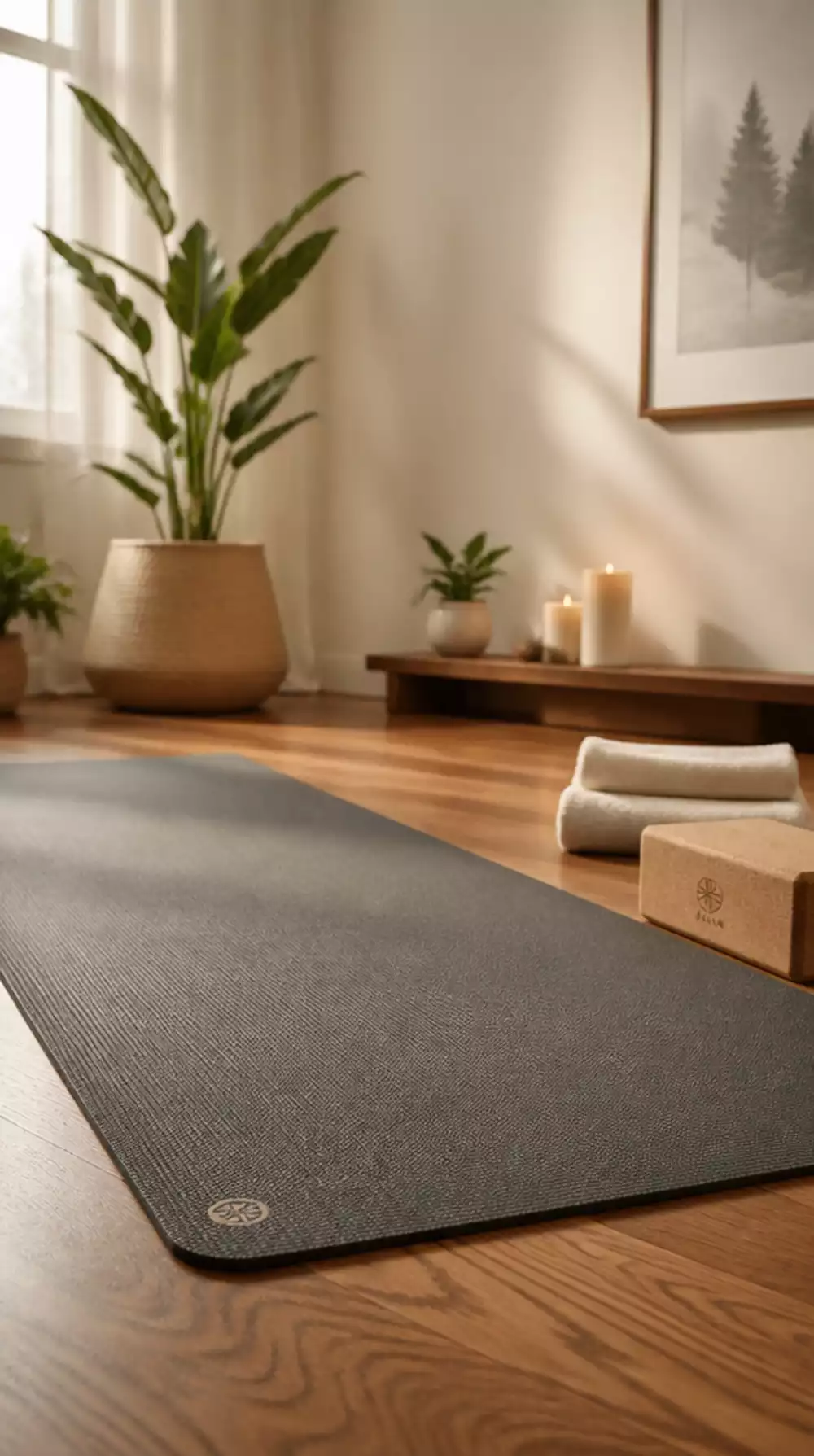 Thick Non-Slip Yoga Mat That Protects Knees and Wrists During Floor Poses