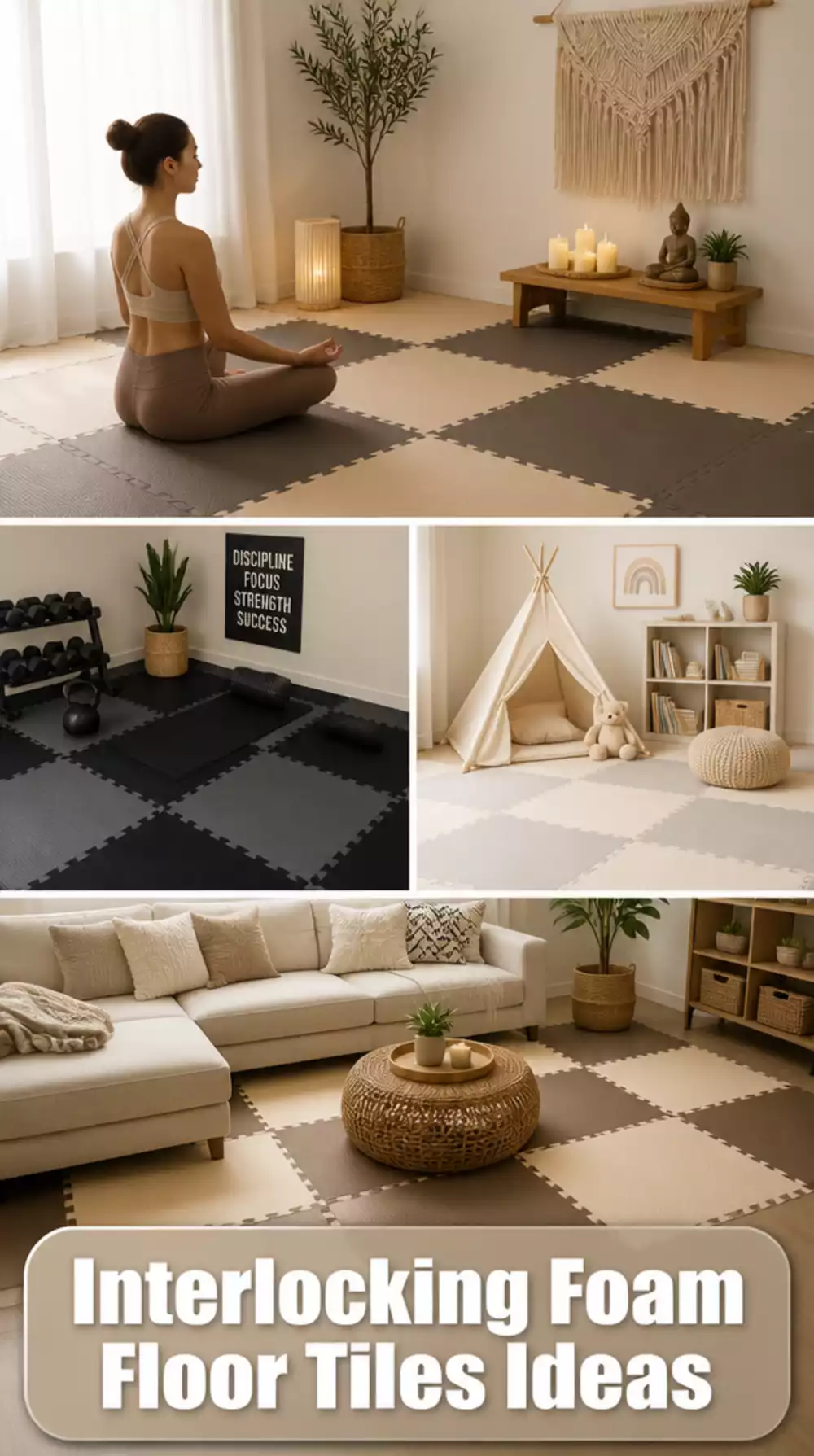 Interlocking Foam Floor Tiles for a Cushioned Yoga Surface