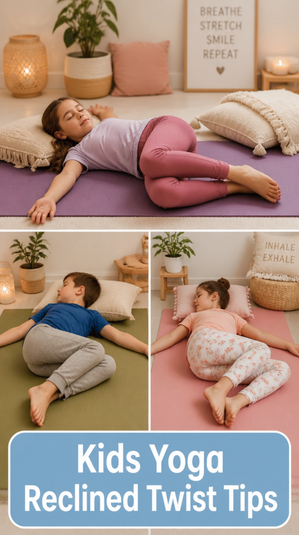Reclined Twist Kids Yoga Stretch That Releases Tension After a Busy School Day