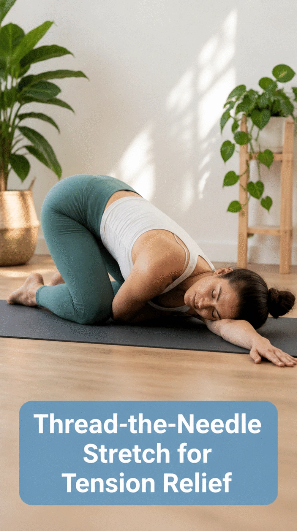 Thread-the-Needle Yoga Stretch That Eases Upper Back and Shoulder Tension