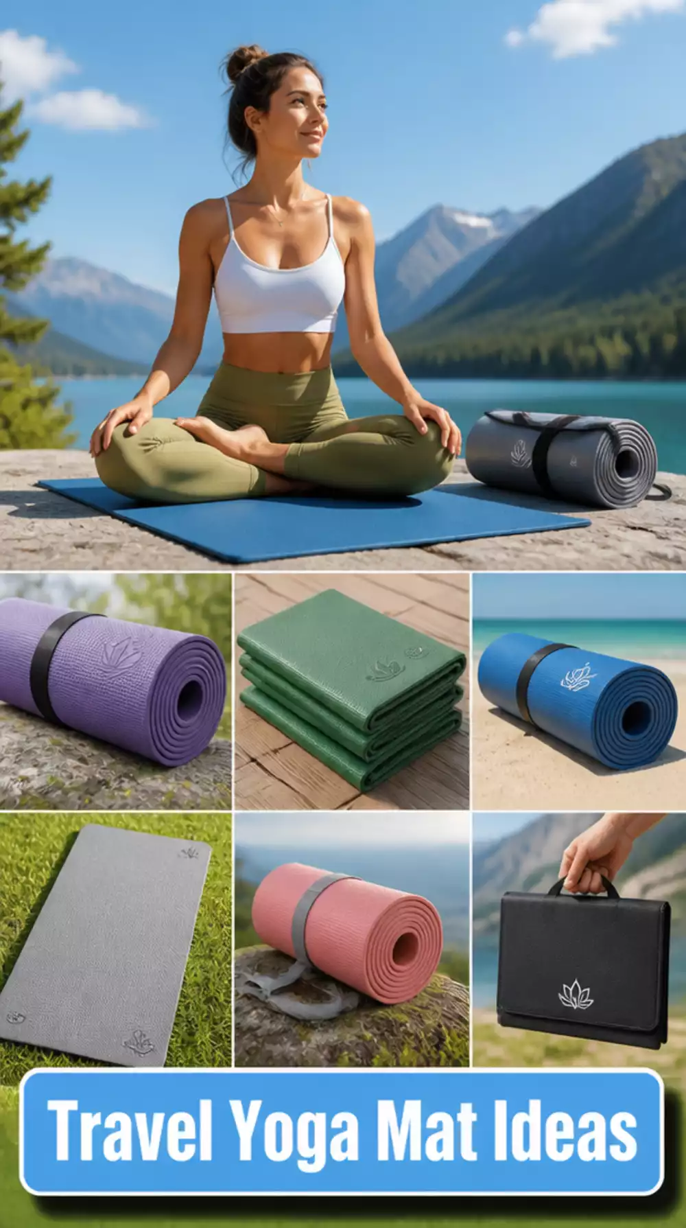 Travel Yoga Mat That Folds Flat to Fit Inside a Suitcase or Carry-On