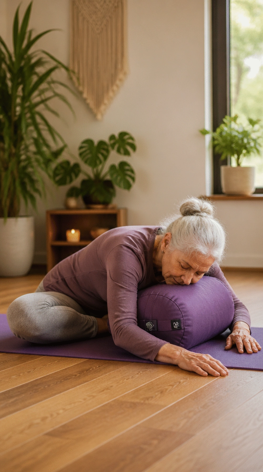 Seated Yoga Forward Fold for Seniors That Lengthens the Hamstrings Gently