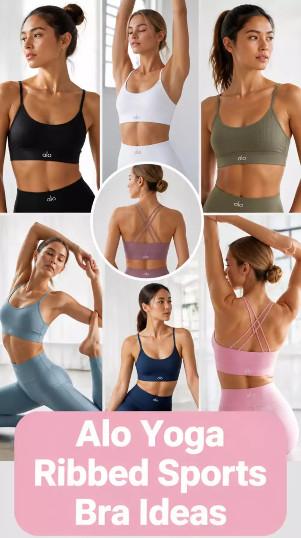 Alo Yoga Ribbed Sports Bra That Stays Supportive Through Inversions and Backbends