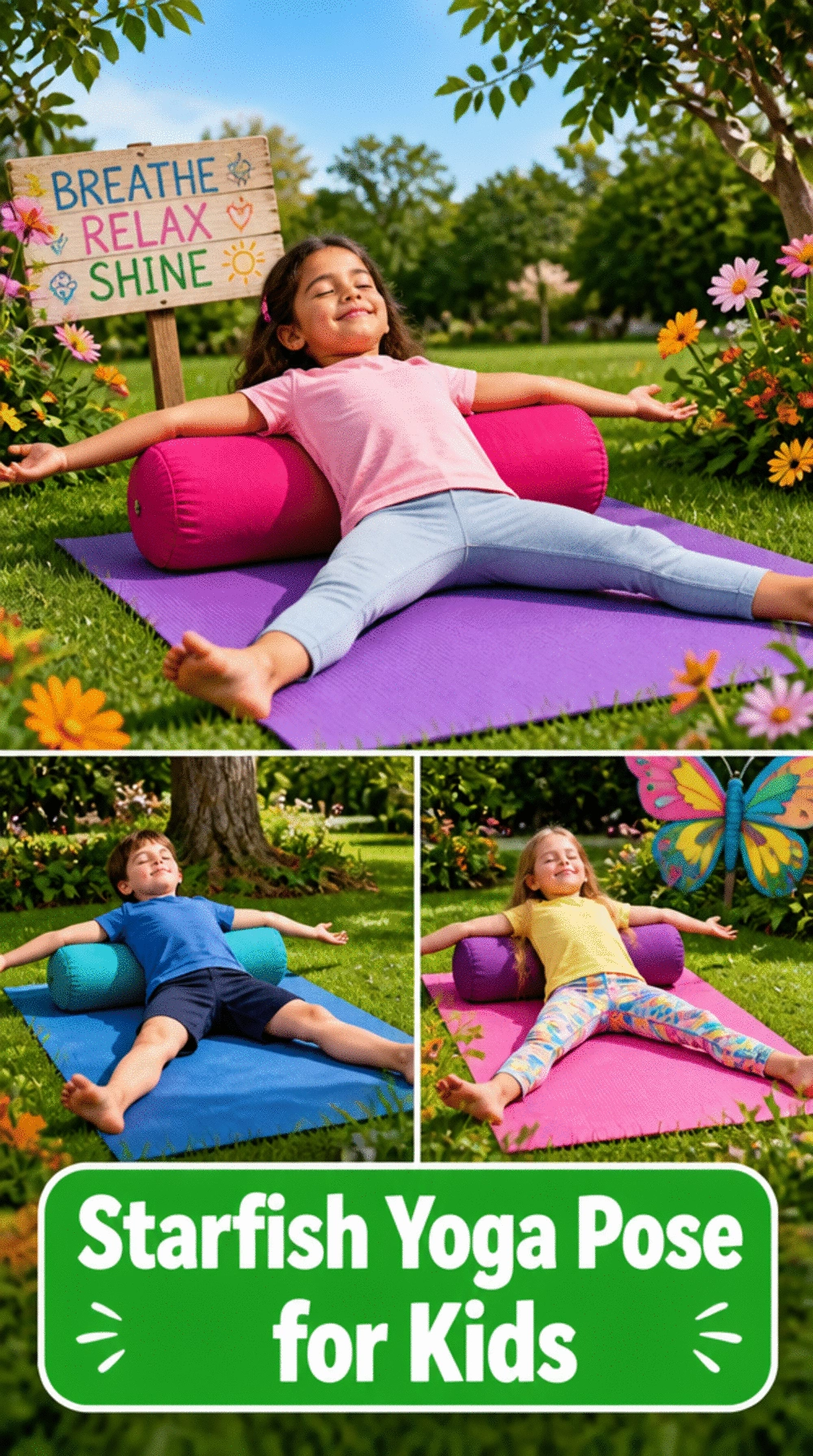 Starfish Yoga Pose for Kids That Teaches Deep Breathing and Full Body Relaxation