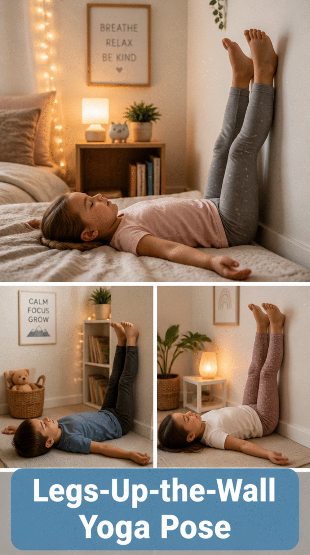 Legs-Up-the-Wall Kids Yoga Pose That Helps Children Wind Down Before Bed