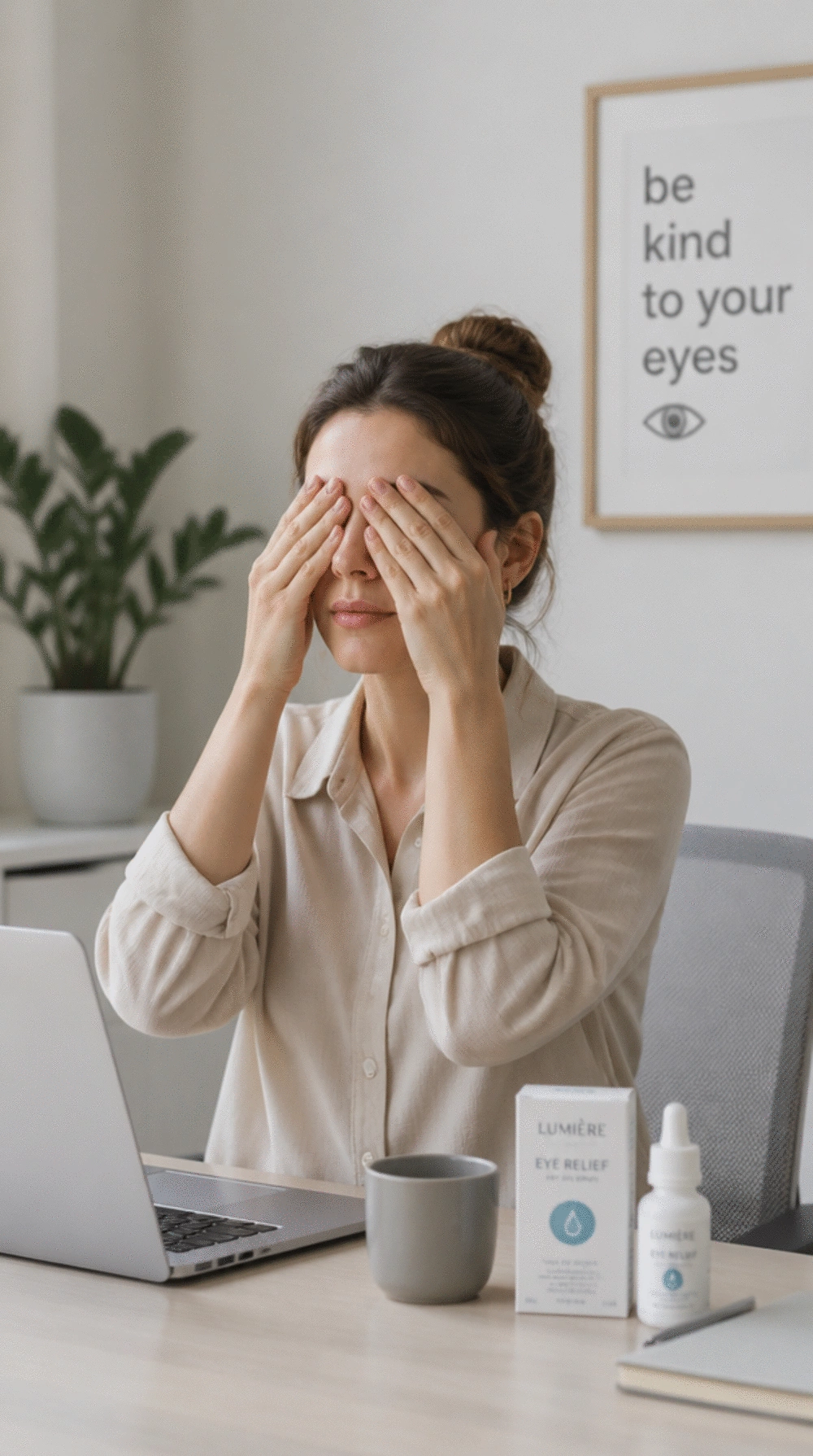 Desk Yoga Eye Palming Technique That Reduces Digital Eye Strain in Under Two Minutes