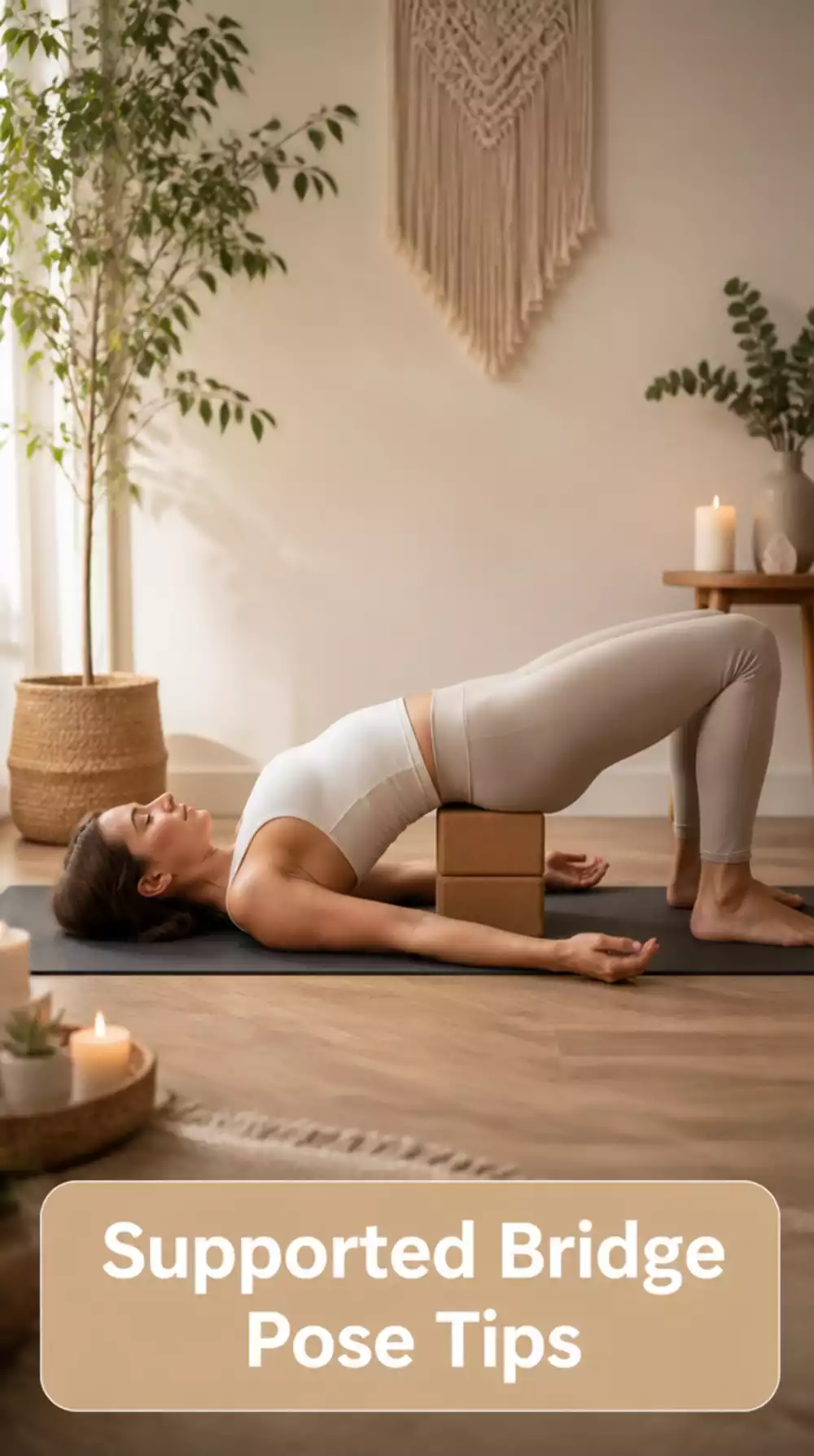 Supported Bridge Yoga Pose That Opens the Chest and Slows a Racing Heart