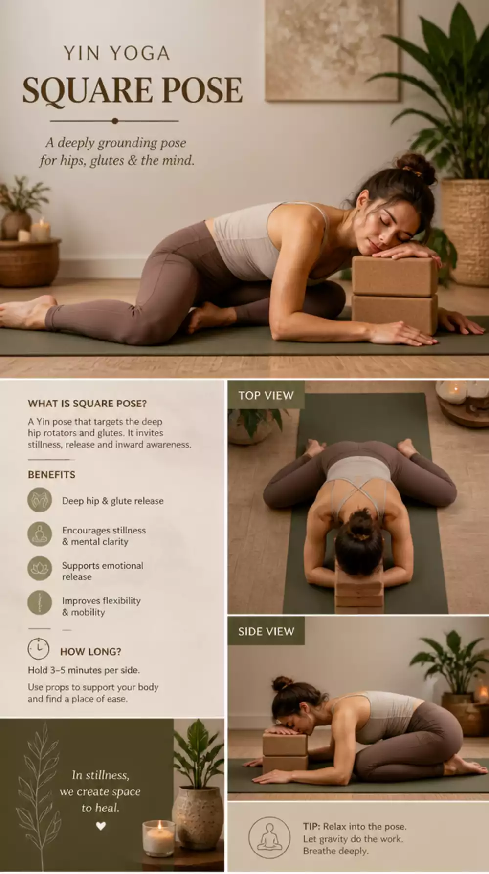 Yin Yoga Square Pose That Releases the Deep Glute Tension That Disrupts Sleep