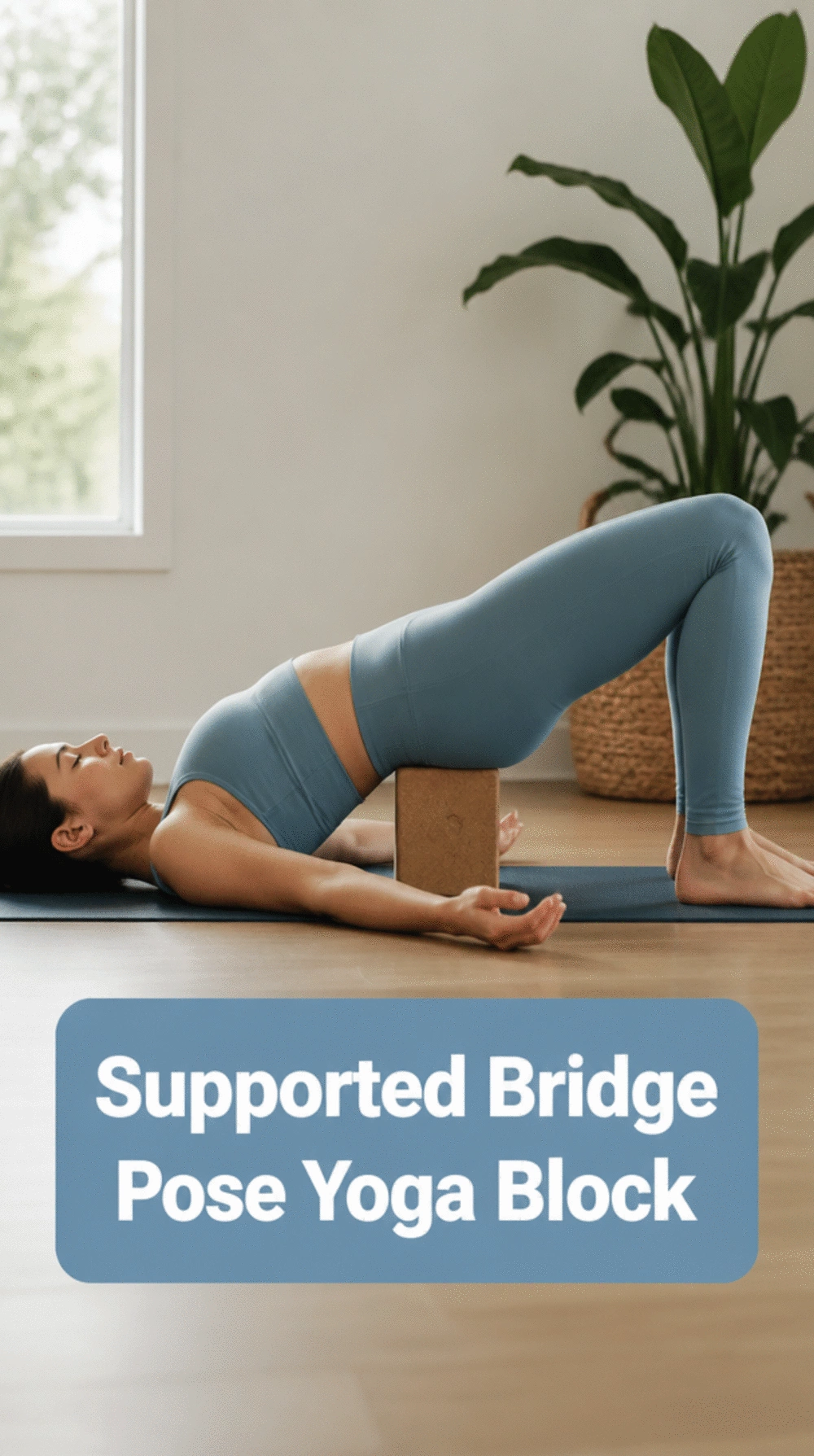 Supported Bridge Pose Yoga Block That Passively Opens the Spine and Chest