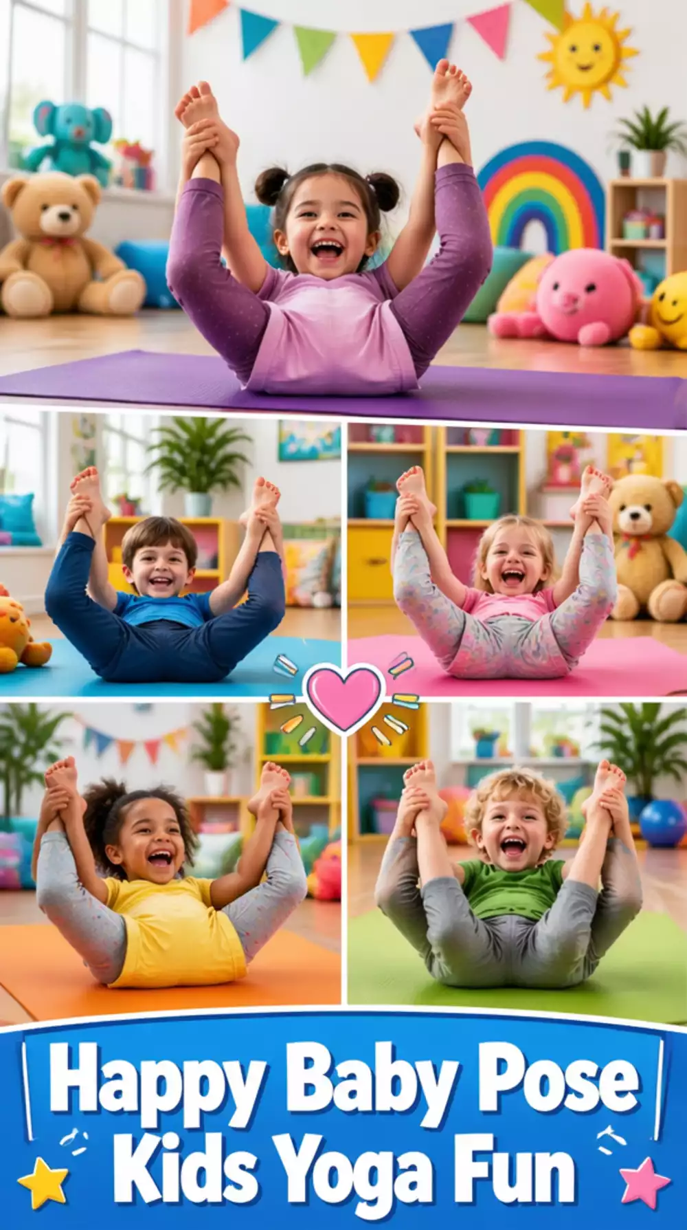 Happy Baby Pose Kids Yoga Move That Stretches Hips and Makes Children Laugh
