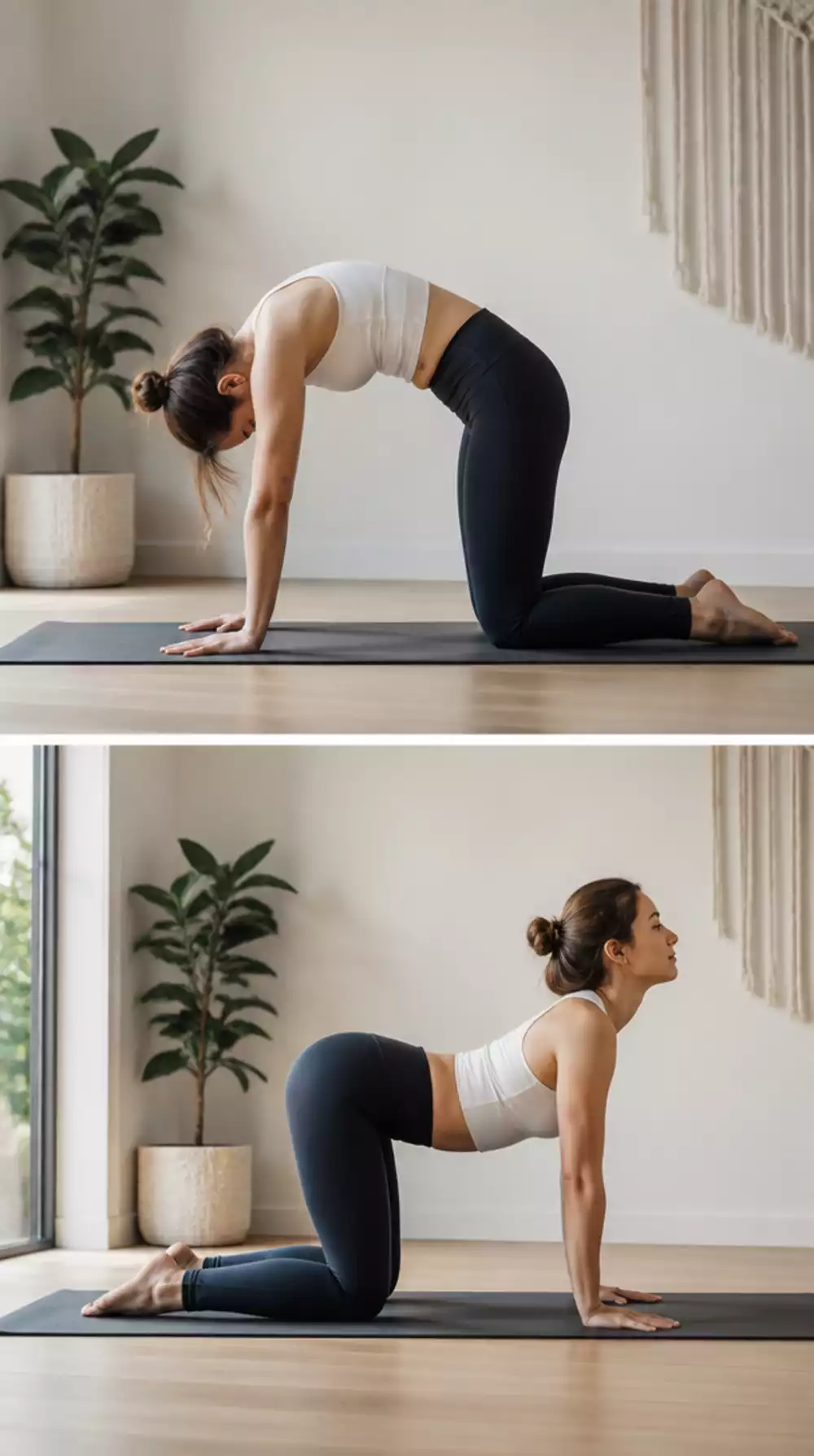 Cat-Cow Yoga Pose That Gently Mobilises a Stiff and Painful Lower Back