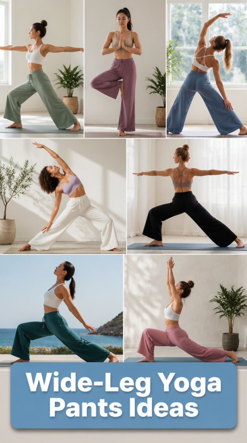 Wide-Leg Yoga Pants That Allow Full Hip Range of Motion in Standing Poses