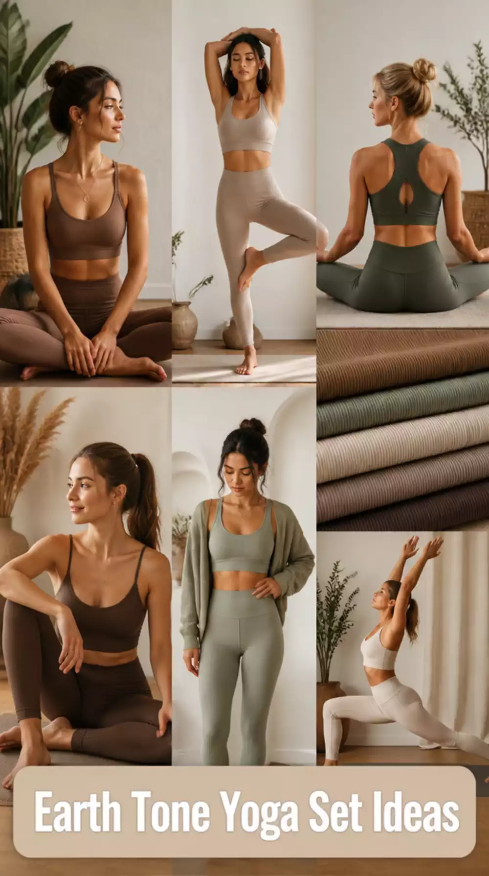 Premium Yoga Set in Matching Earth Tones That Makes the Studio Look Intentional