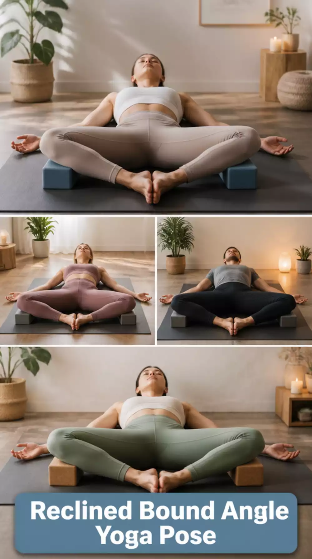 Reclined Bound Angle Yoga Pose That Releases Tension Held in the Hips