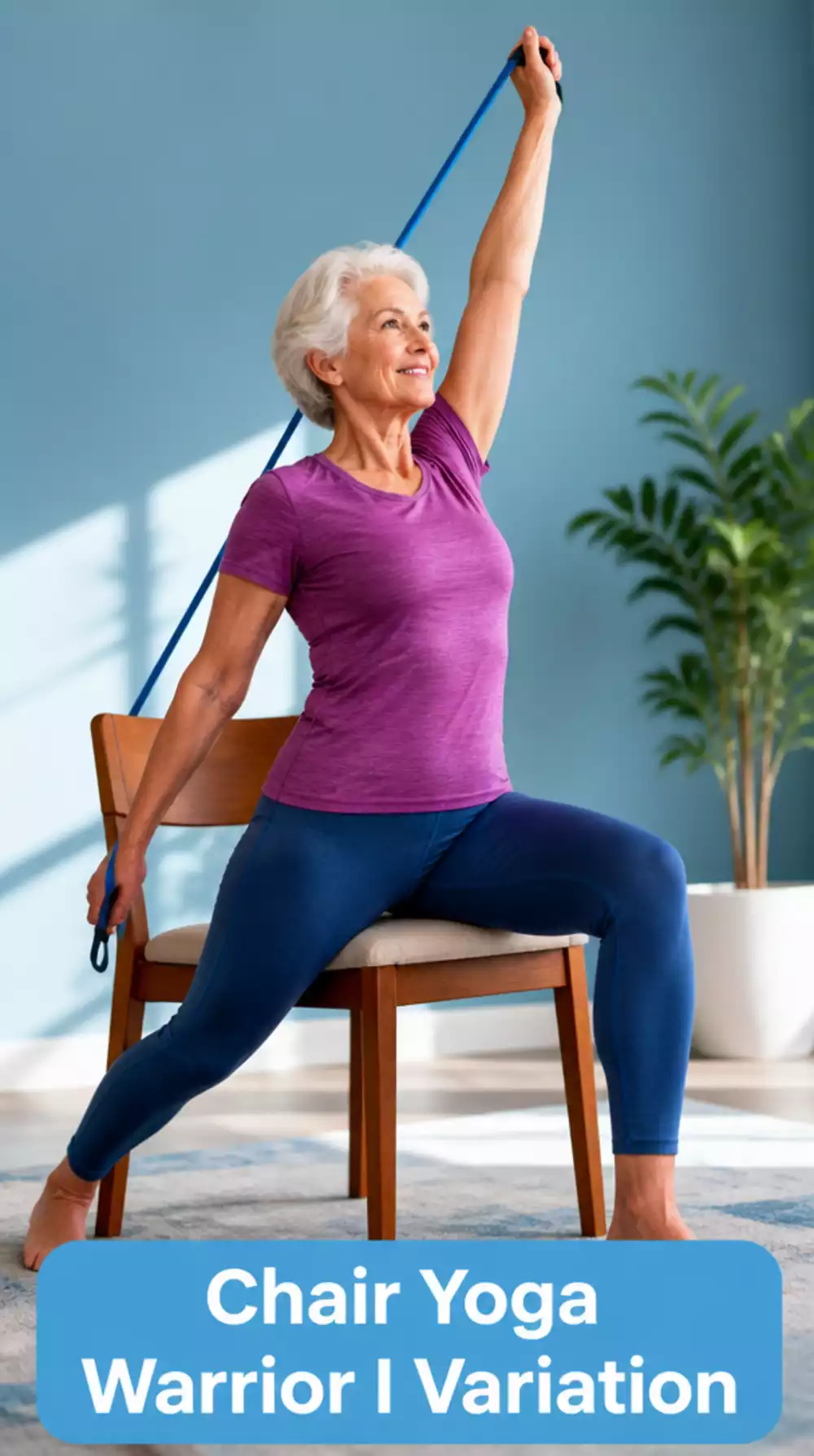 Chair Yoga Warrior I Variation That Builds Leg Strength Without Standing Fully