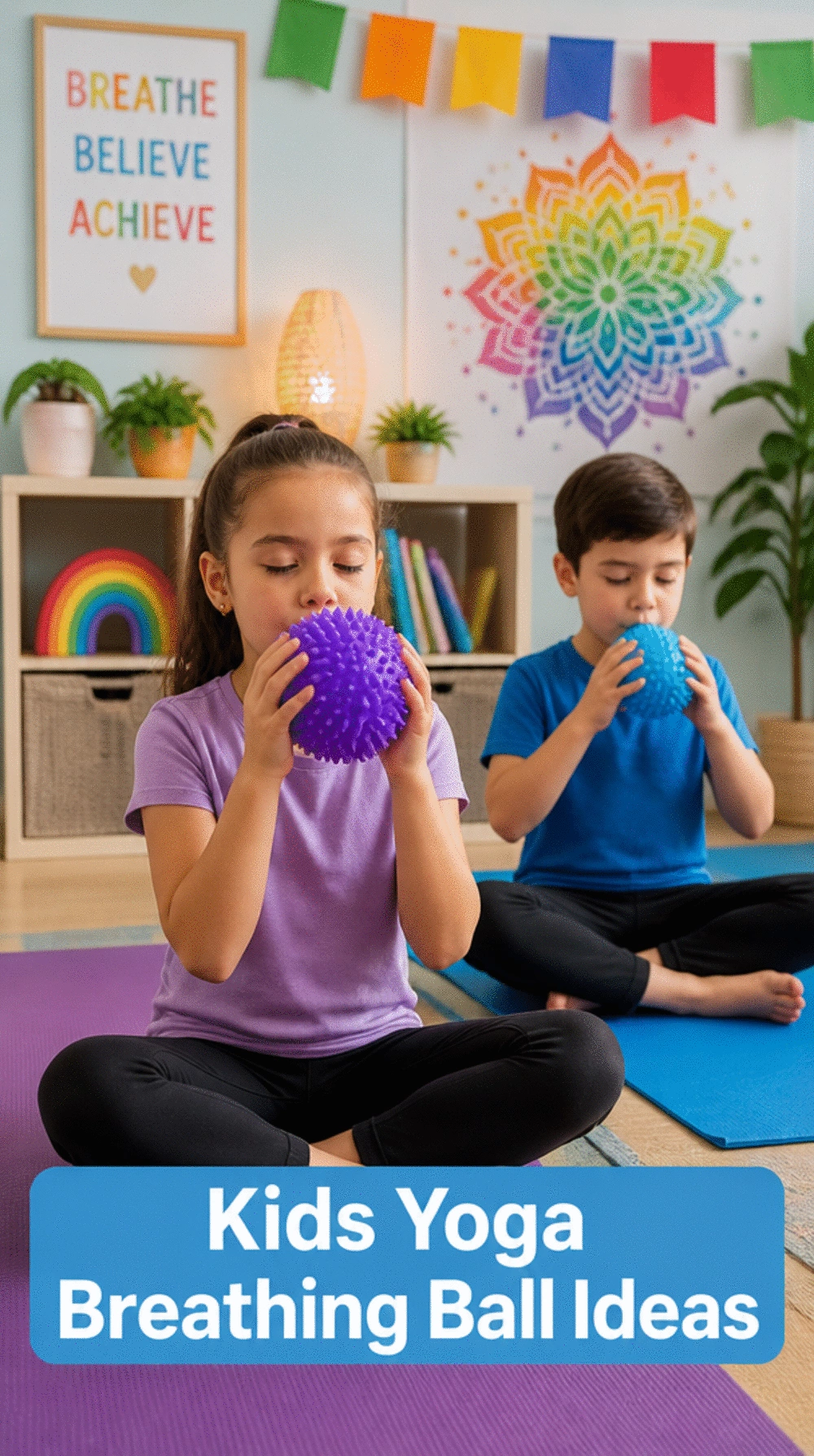 Kids Yoga Breathing Ball That Guides Slow Breath Work for Anxious Children