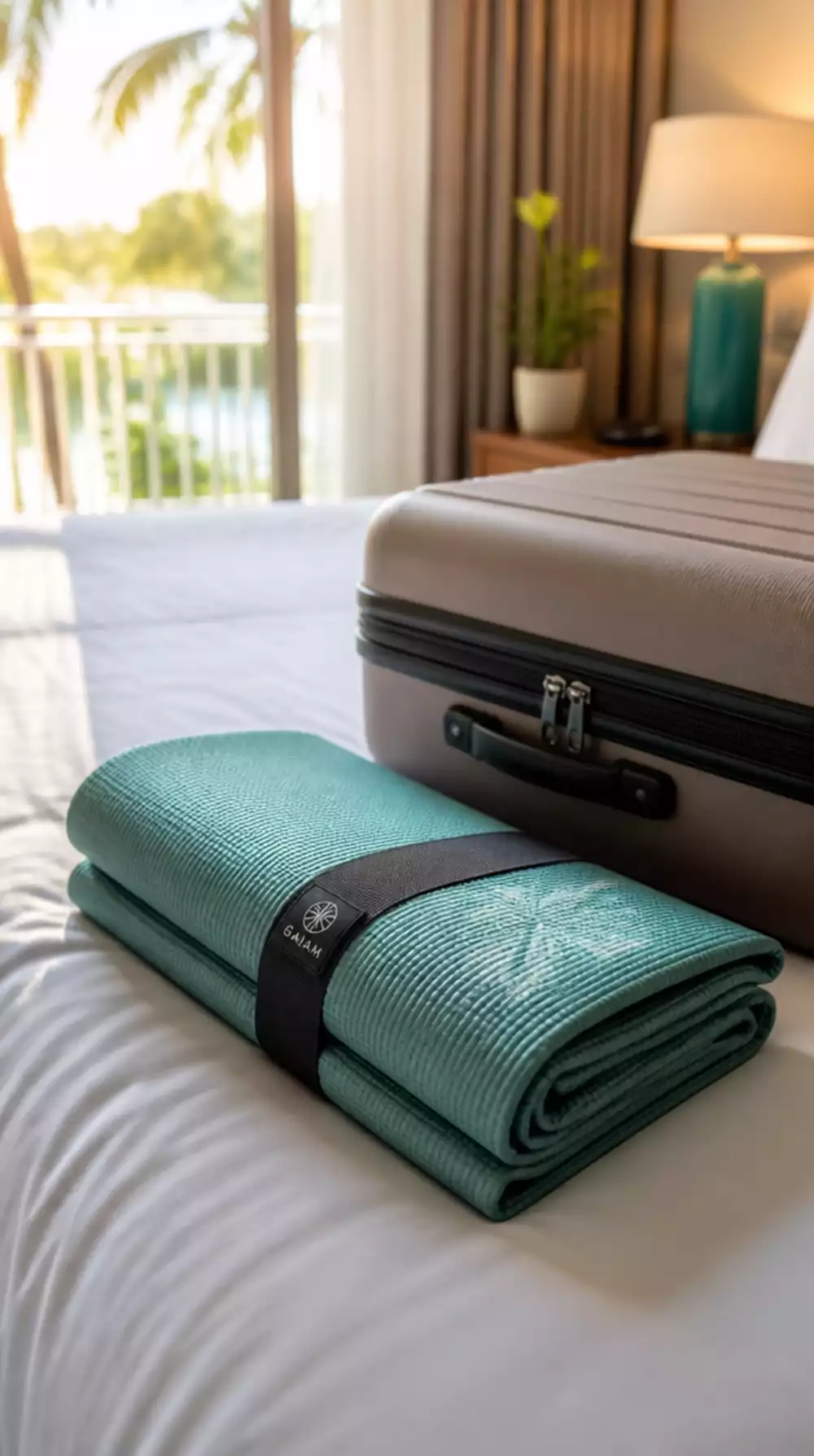 Travel Yoga Mat That Folds Flat Inside a Carry-On and Grips on Any Hotel Floor