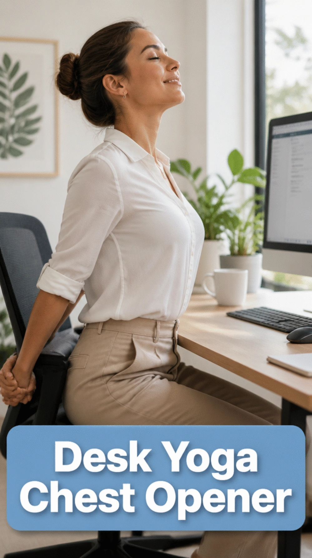 Desk Yoga Chest Opener for Rounded Shoulders