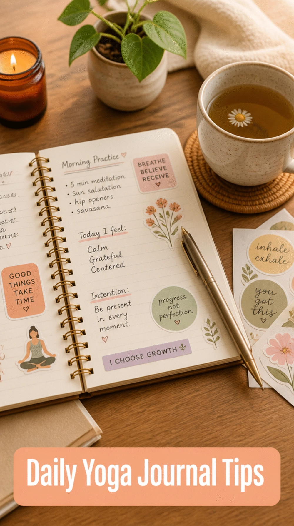 Yoga Journal That Tracks a Daily Morning Practice and Keeps Motivation High