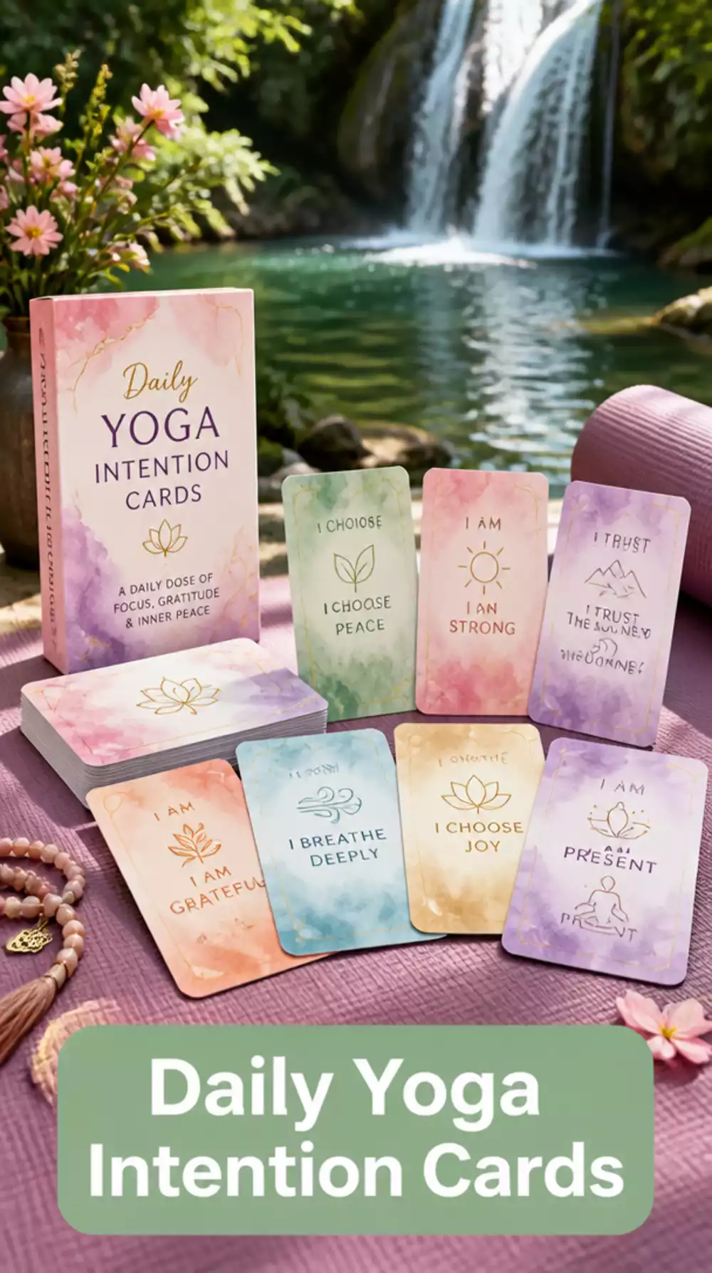 Daily Yoga Intention Card That Picks a Focus Word for Every Single Session