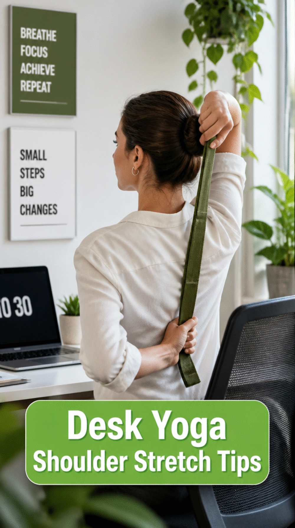The Desk Yoga Strap That Enables a Full Shoulder Stretch Without Ever Leaving the Office