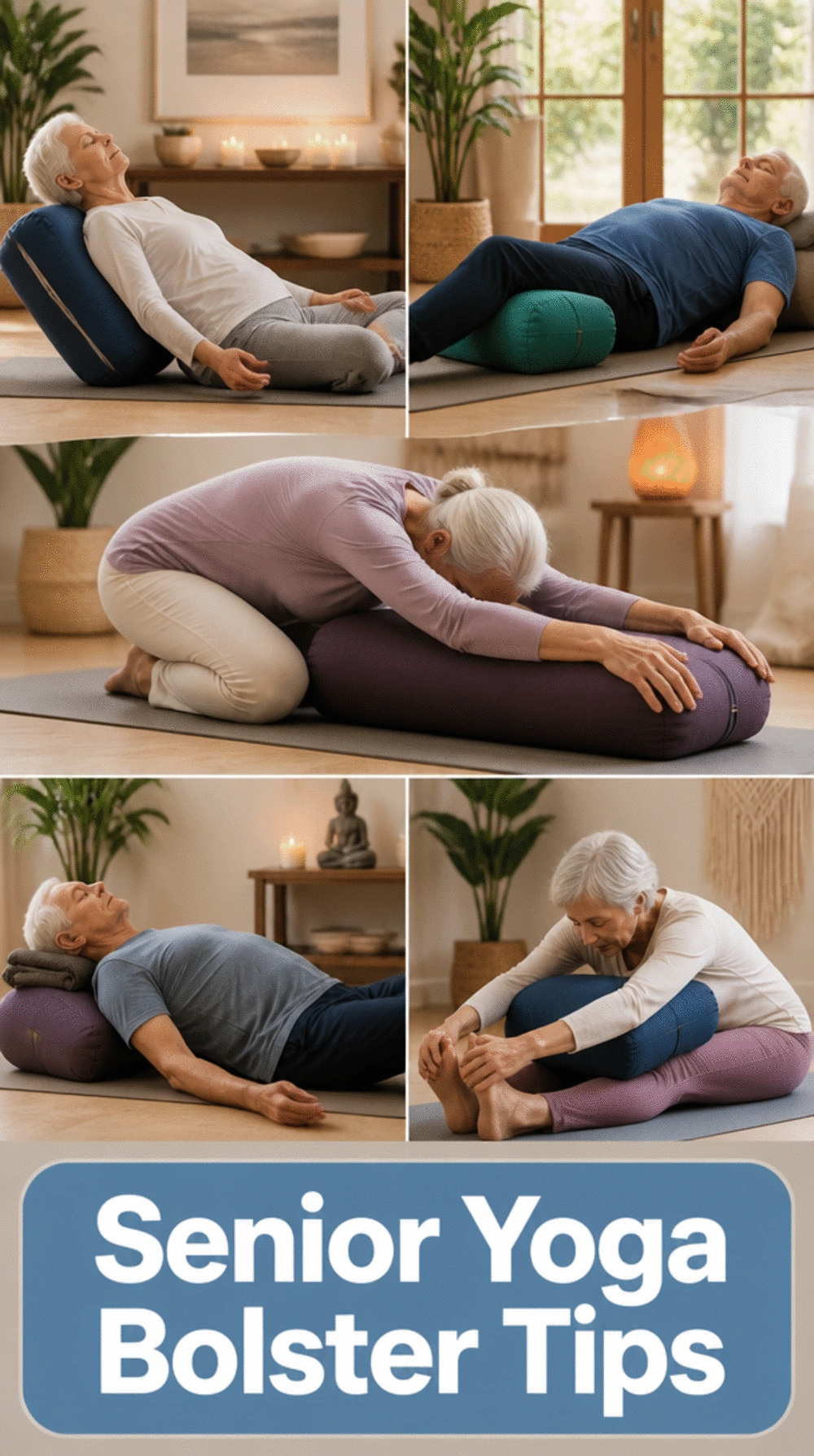 Senior Yoga Bolster Setup That Makes Floor Poses Accessible and Comfortable