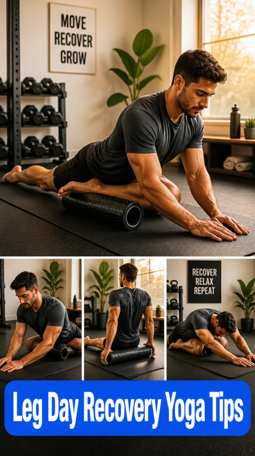 Yoga Foam Roller and Pigeon Pose Combo That Speeds Up Leg Day Recovery