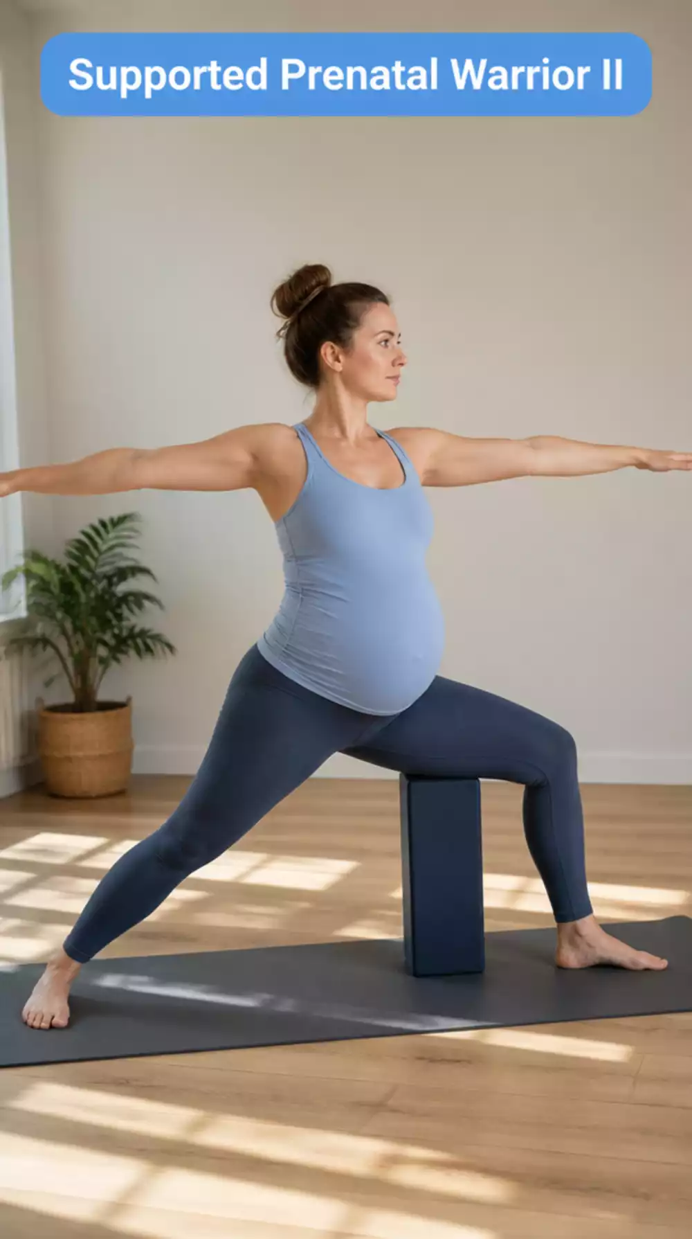Supported Prenatal Yoga Warrior II That Builds Leg Strength Safe for Any Trimester