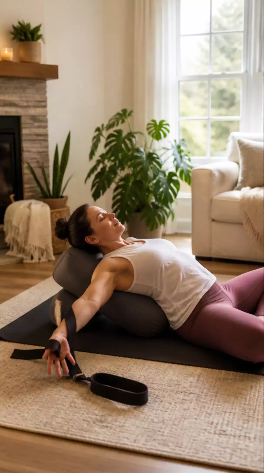 Postnatal Yoga Chest Opener Pose That Relieves the Tension of Feeding and Holding