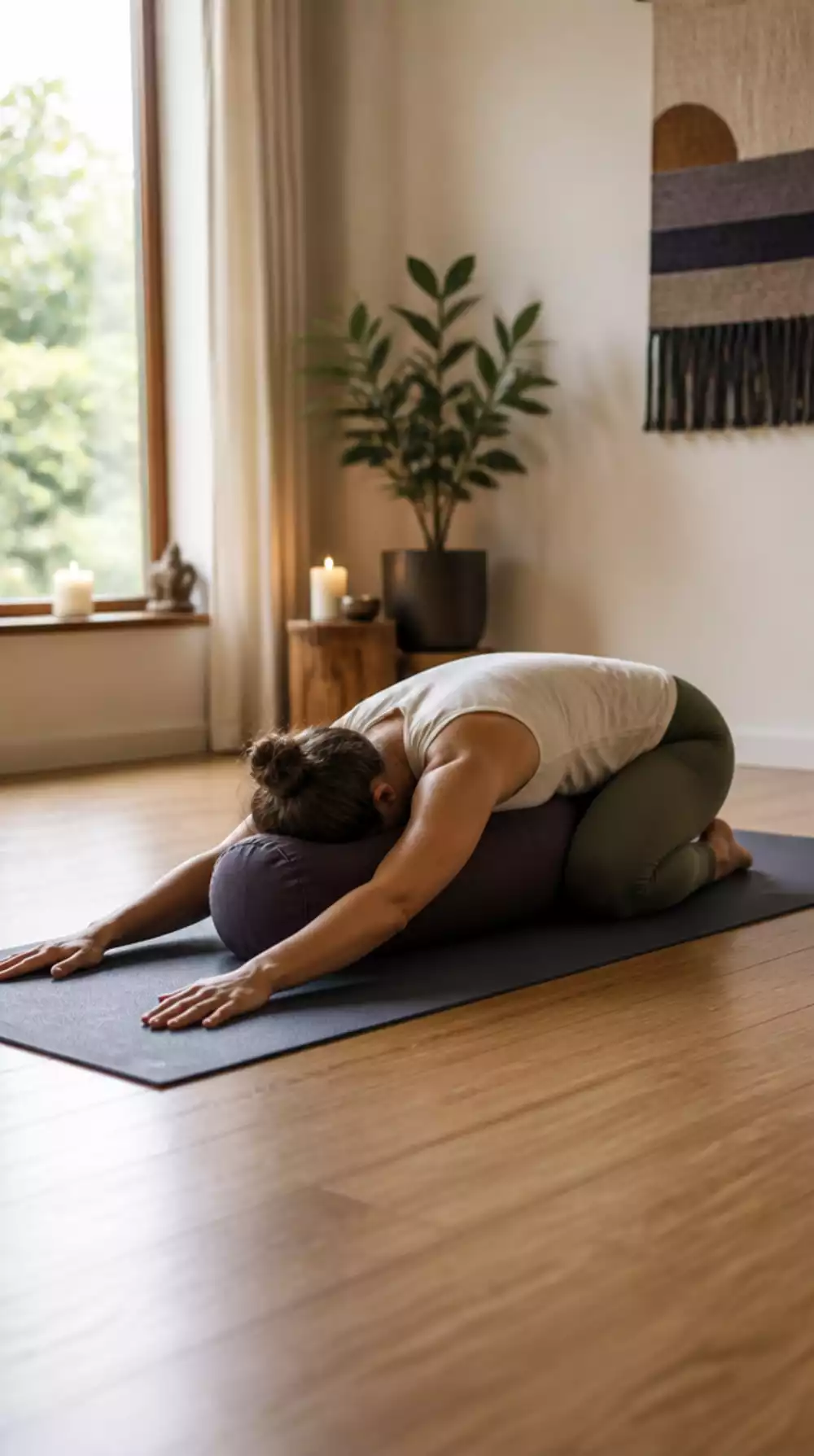 Child's Pose Yoga Stretch That Decompresses a Compressed Lumbar Spine