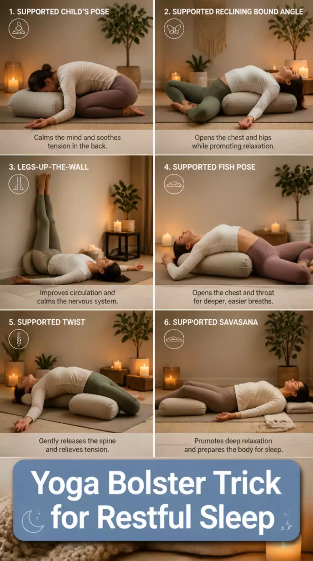 Yoga Bolster Trick That Makes Restorative Poses Deeply Restful for Sleep