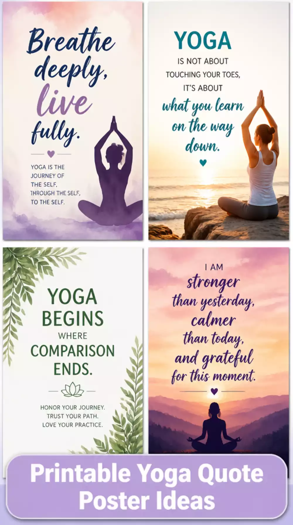 Printable Yoga Quote Poster That Keeps Focus and Motivation on the Studio Wall