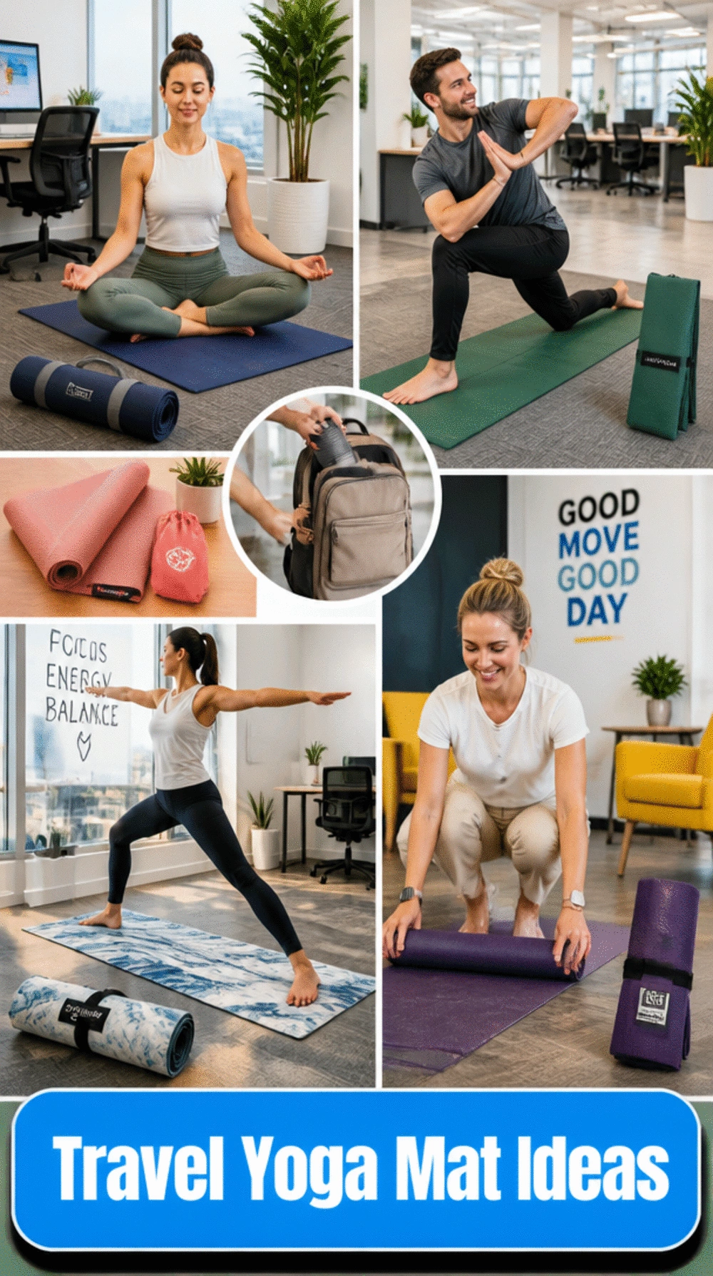 The Travel Yoga Mat That Rolls Out on Any Office Floor for a Real Lunchtime Practice