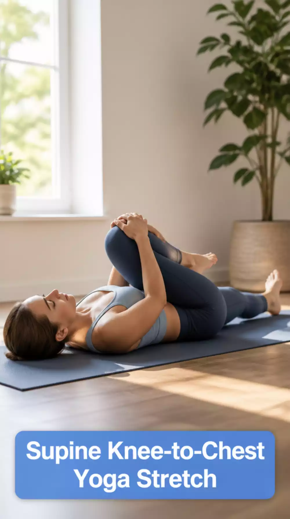 Supine Knee-to-Chest Morning Yoga Stretch That Wakes Up the Lower Back