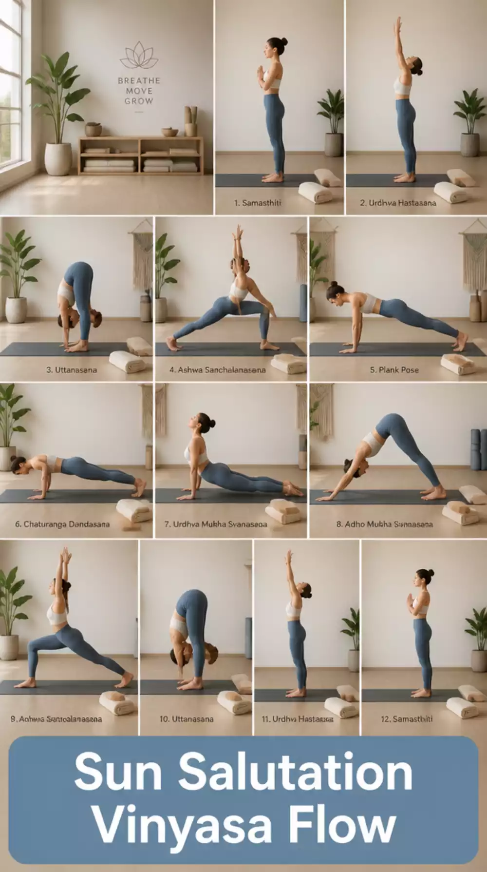 Sun Salutation Vinyasa Flow That Teaches Breath-to-Movement Coordination