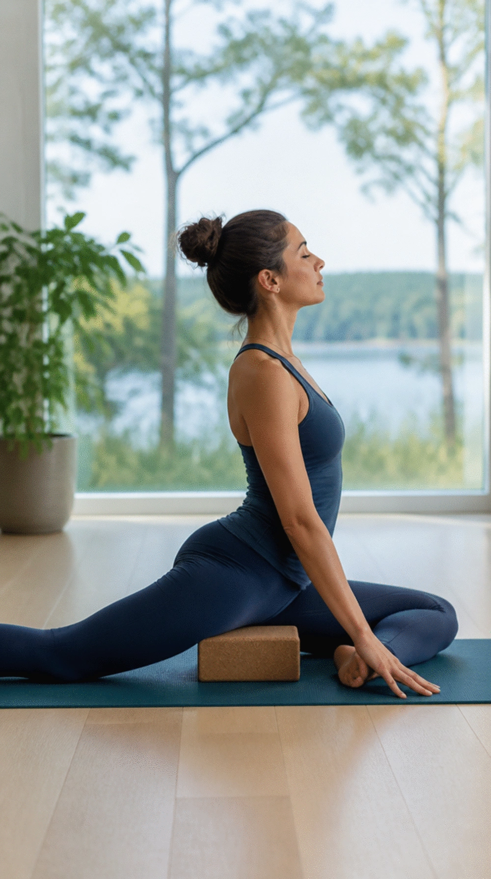 Yoga Block Under the Hips That Makes Pigeon Pose Deeply Accessible