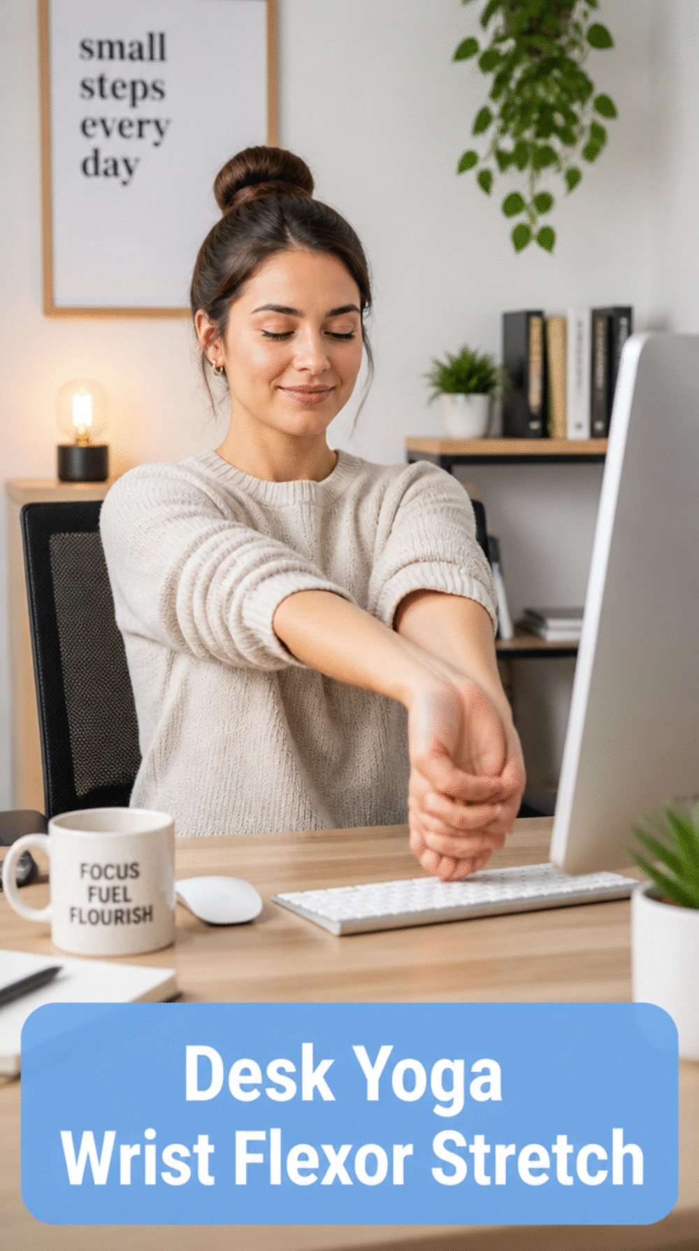 Desk Yoga Wrist Flexor Stretch That Prevents Repetitive Strain and Carpal Tunnel Pain