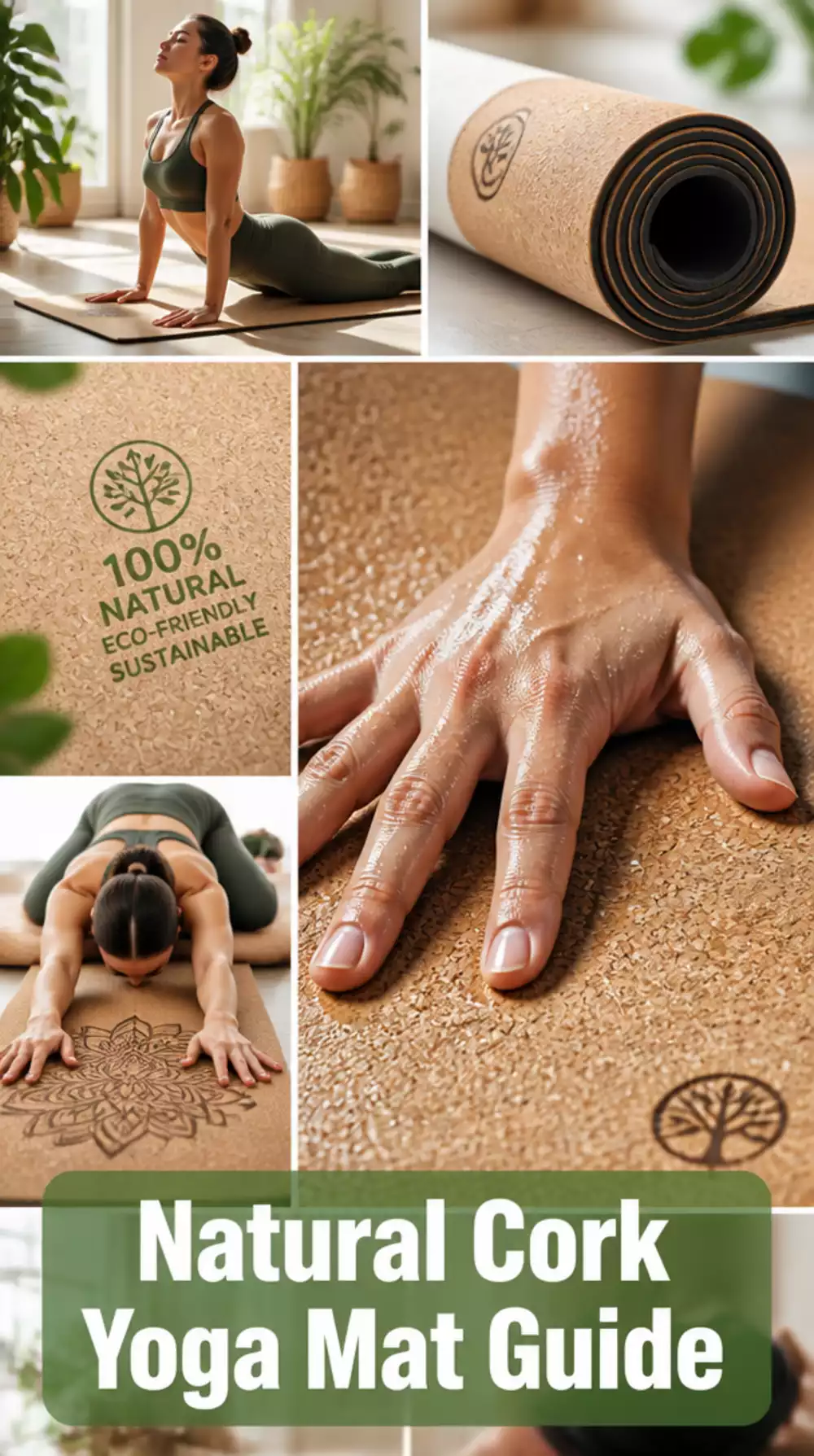 Natural Cork Yoga Mat That Grips Better the More You Sweat During Practice
